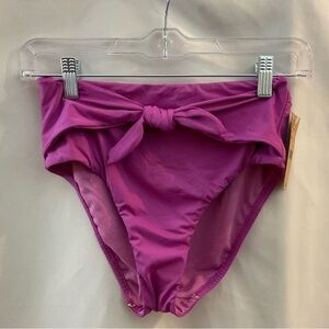 Daniel Cremieux Tie Front High Waist Swim Bottom Orchid XS